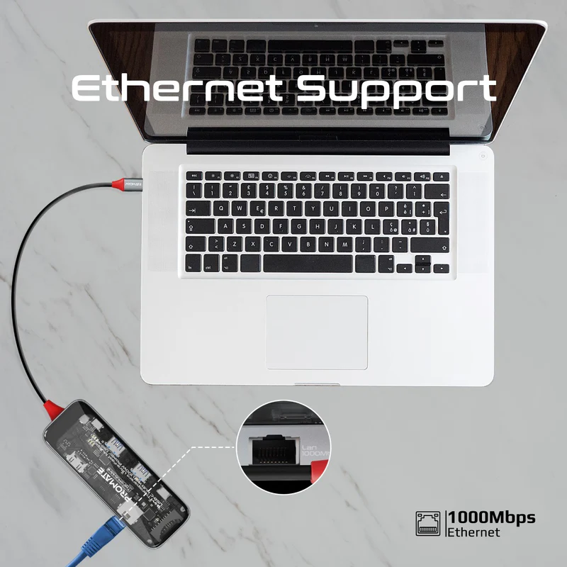 Promate Transhub-Mini USB-C™ Hub 8-in-1 Media Hub 4K@60Hz Promate Transhub-Mini USB-C™ Hub 8-in-1 Media Hub 4K@60Hz